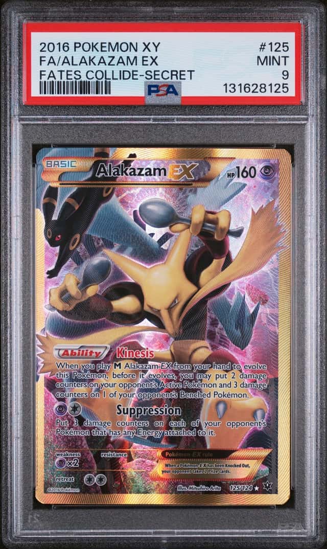 2016 Pokemon XY Alakazam EX Fates Collide Full Art Secret Rare 125/124 PSA 9!