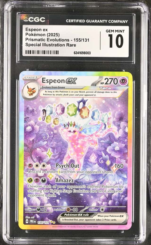 2025 Pokemon Prismatic Espeon ex Special Illustration Rare #155/131 CGC 10