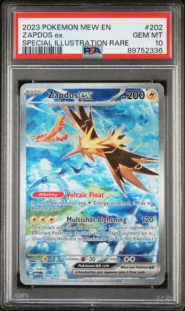 Pokemon 2023 Scarlet & Violet 151 Zapdos ex 202/165 SIR Holo EN PSA 10