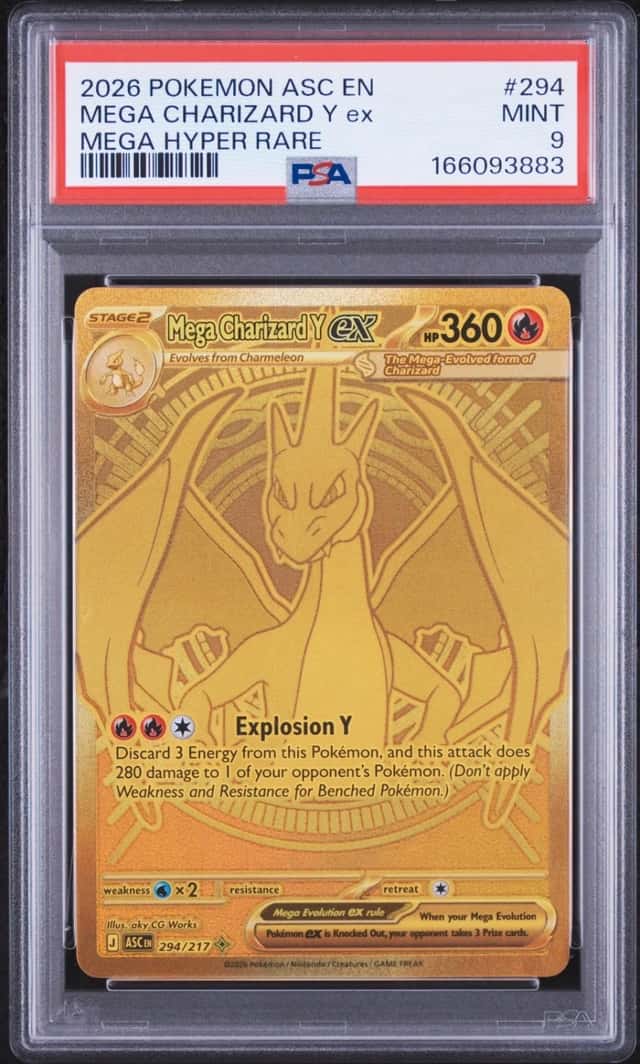 2026 POKEMON ASC EN-ASCENDED HEROES MEGA HYPER RARE MEGA CHARIZARD Y EX PSA 9