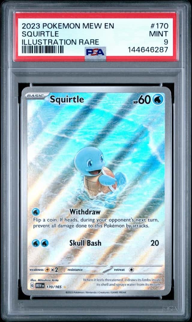 2023 Pokemon Mew En-151 #170 Squirtle Illustration Rare PSA 9