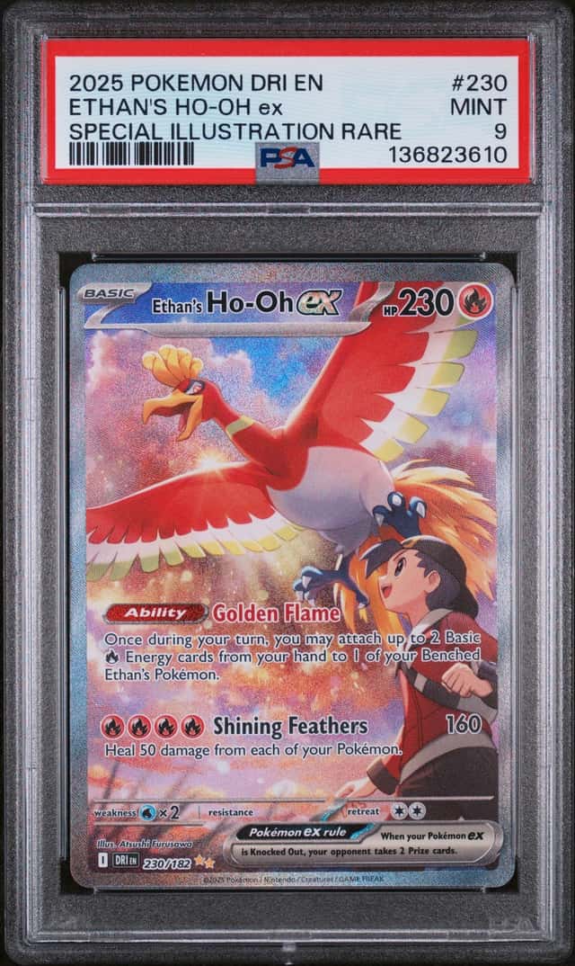 Pokemon TCG Ethan's Ho-Oh ex 230/182 Sv10 Destined Rivals SIR Holo PSA 9