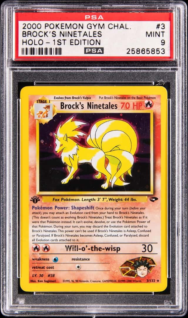 2000 Pokemon Gym Challenge 1st Edition Holo #3 Brock's Ninetales - PSA MINT 9