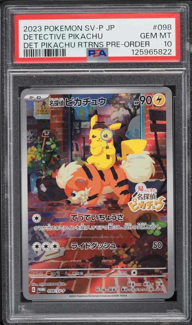 2023 Pokemon Japanese Scarlet & Violet Promo Pre-Order Full Art Detective Pikachu #98 PSA 10