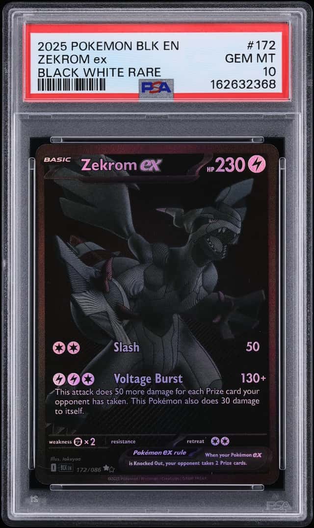 2025 Pokemon Scarlet & Violet Black Bolt BWR Zekrom Ex #172 PSA 10 GEM MINT