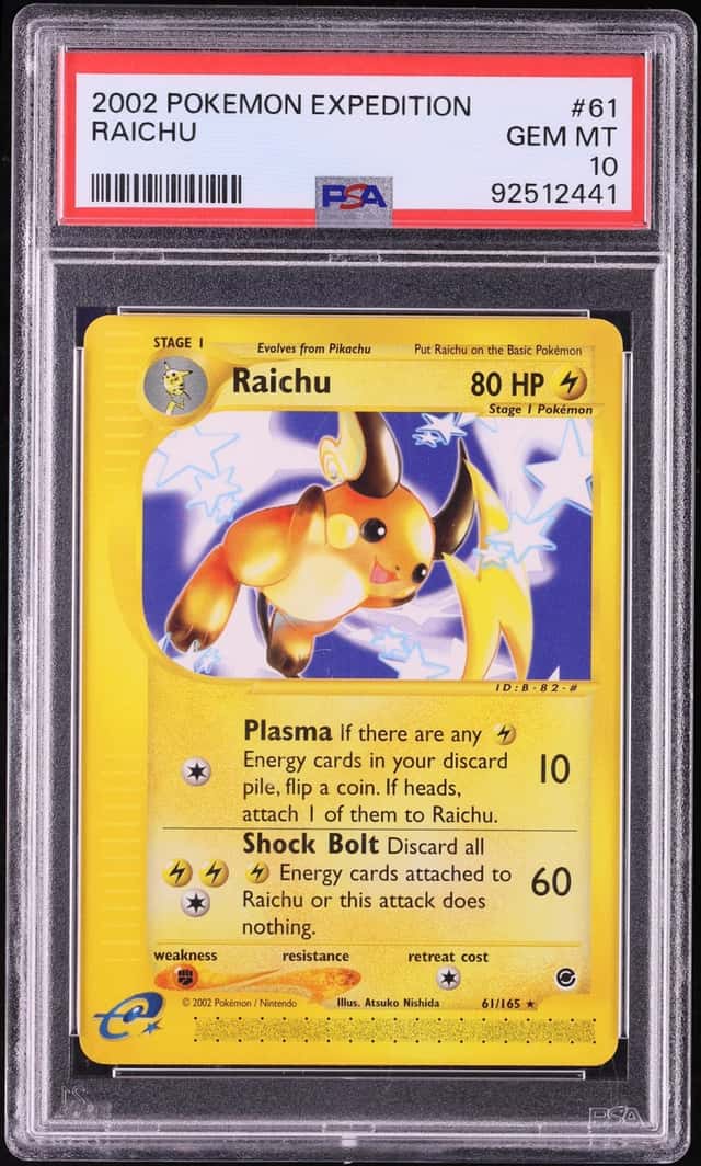 2002 Pokemon Expedition Raichu #61 PSA 10 GEM MINT