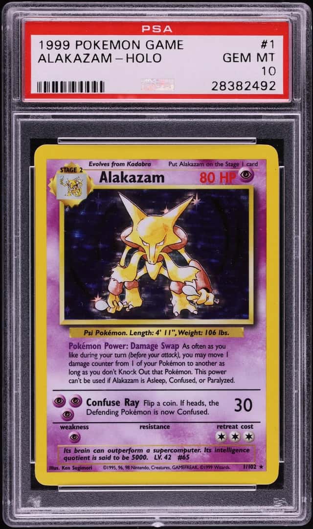 1999 Pokemon Base Set Holo Alakazam #1 PSA 10 GEM MINT