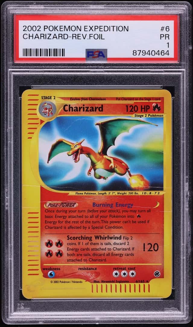 2002 Pokemon Expedition Reverse Holo Charizard #6 PSA 1 PR
