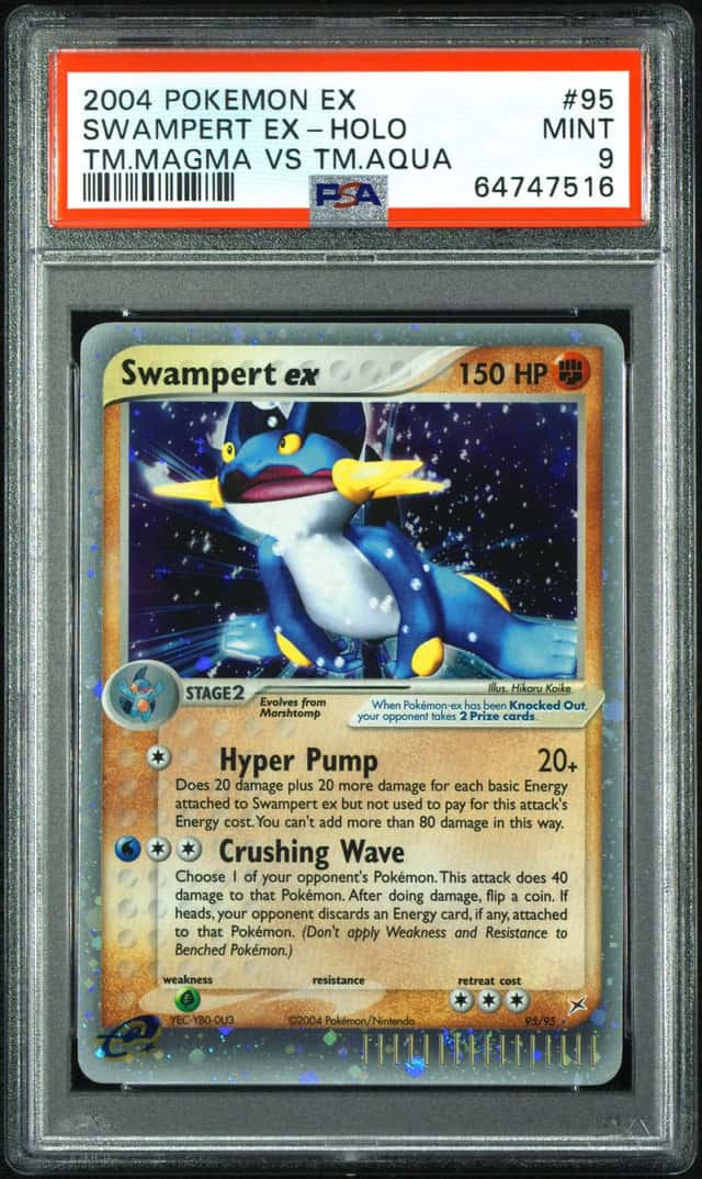 2004 Pokemon EX Team Magma Vs Team Aqua Holo Swampert EX #95 PSA 9 MINT