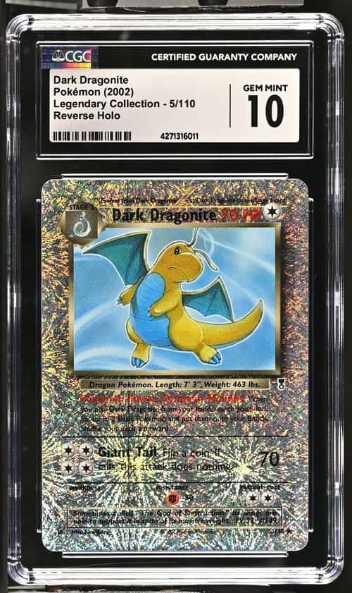 2002 Pokemon Legendary Collection Reverse Holo #5 Dark Dragonite - CGC GEM MINT 10
