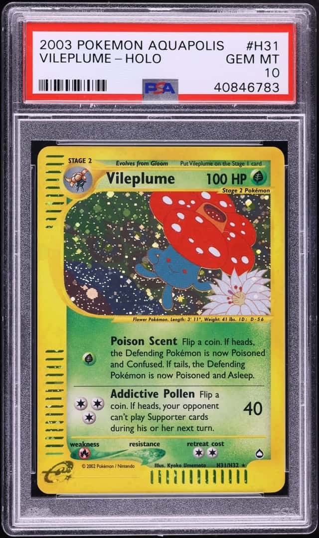2003 Pokemon Aquapolis Holo Vileplume #H31 PSA 10 GEM MINT