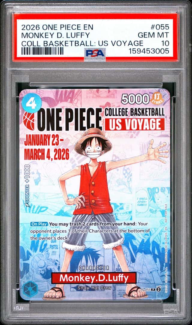 2026 One Piece EN College Basketball US Voyage #055 Monkey D Luffy PSA 10 #5