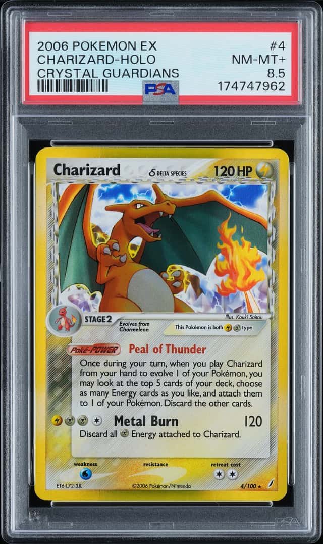 2006 Pokémon EX Crystal Guardians Charizard Holo #4/100 PSA 8.5 NM-MT+