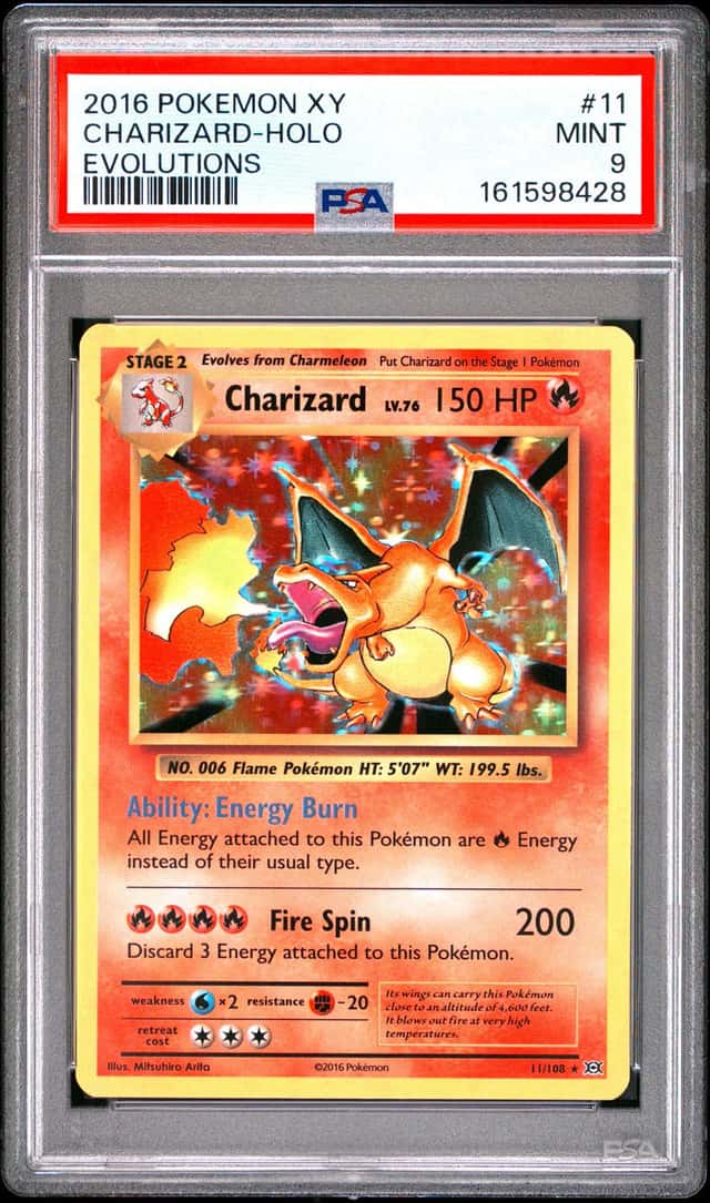 2016 Pokemon Charizard Holo 11/108 PSA 9 MINT XY Evolutions