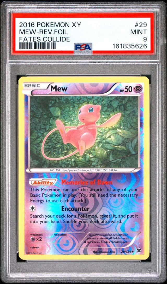 2016 Pokémon TCG Fates Collide Mew 29/124 Reverse Holo PSA 9