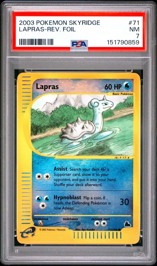Pokemon Lapras Reverse Holo Skyridge 71/144 PSA 7 NM
