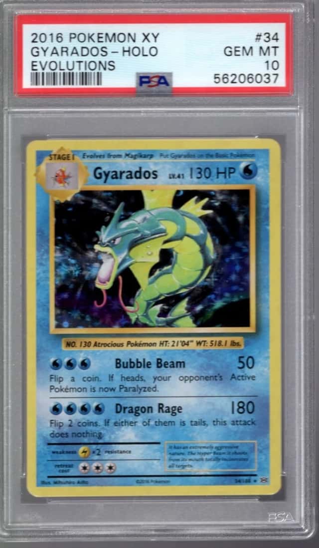 2016 Gyarados Pokemon XY Holo Evolutions #34 PSA 10