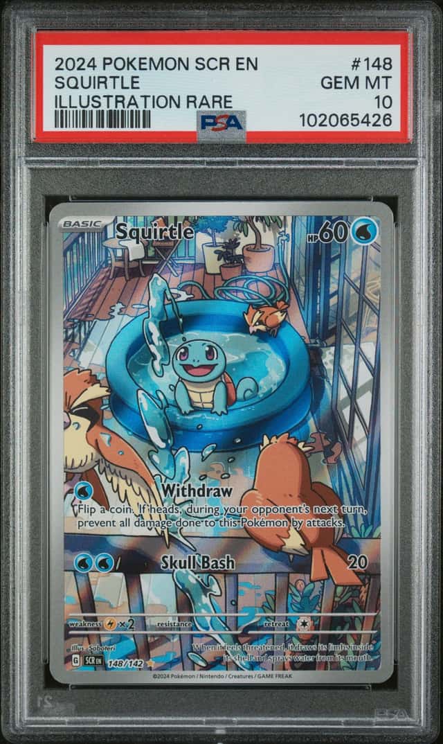 2024 Pokemon TCG Sv07 Stellar Crown Squirtle 148/142 IR Holo PSA 10 EN