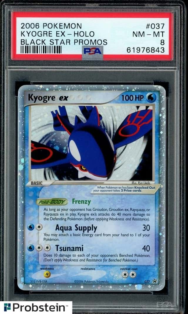 2006 POKEMON BLACK STAR PROMOS #037 KYOGRE EX-HOLO BSP PSA 8 NM-MT