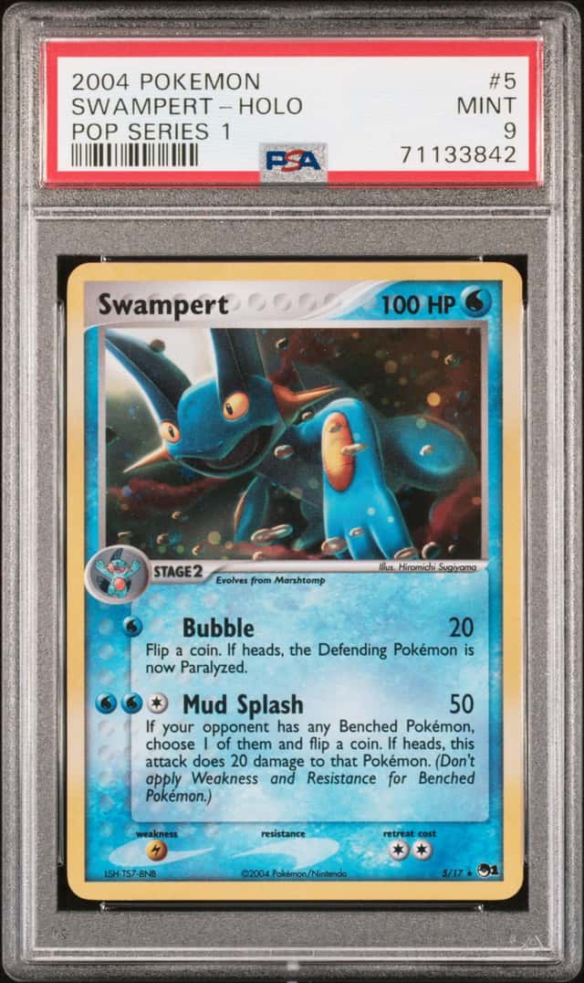 2004 POKEMON POP SERIES 1 #5 SWAMPERT HOLO PSA 9 MINT