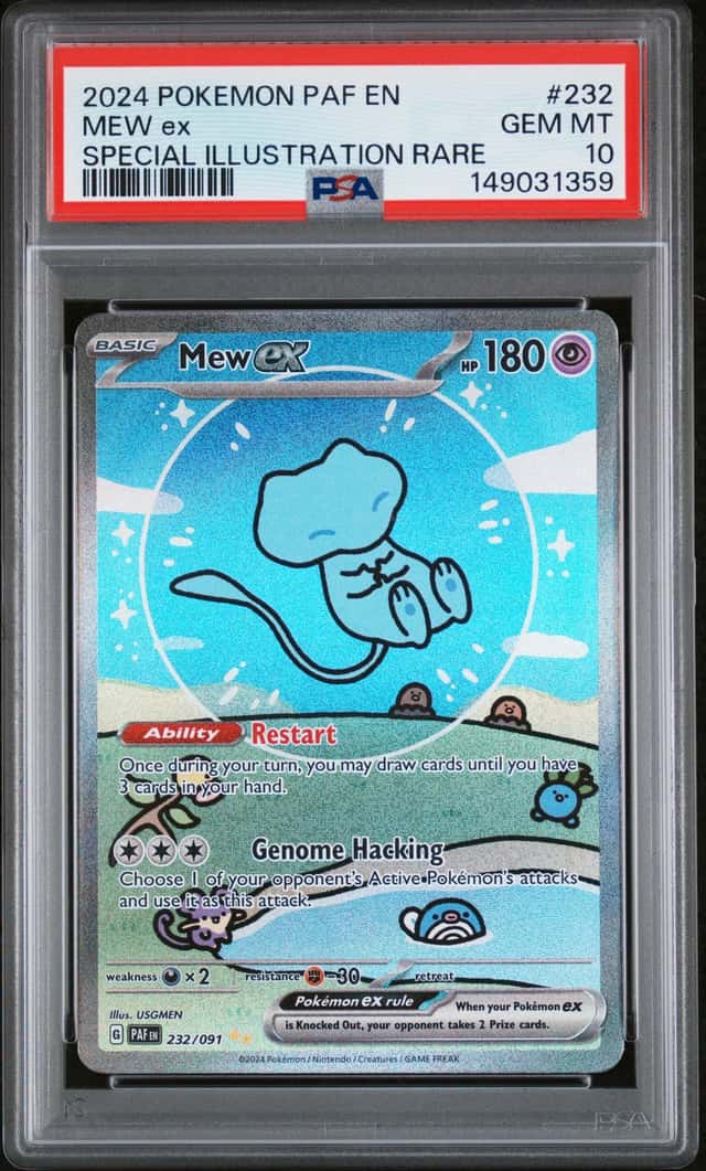 2024 POKEMON PAF EN SPECIAL ILLUSTRATION RARE #232 MEW EX PSA 10 GEM MINT