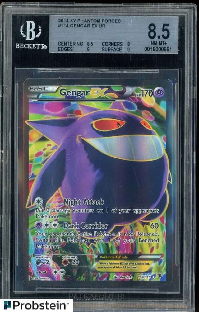 2014 Pokemon XY Phantom Forces #114 FA Gengar EX BGS 8.5 NM-MT+