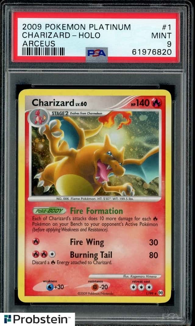 2009 POKEMON PLATINUM ARCEUS #1 CHARIZARD HOLO PSA 9 MINT