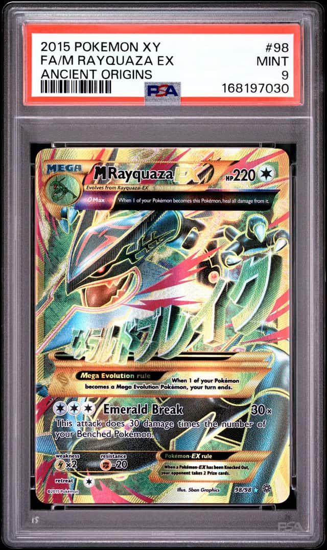 2015 Pokemon XY Ancient Origins #98 M Rayquaza Ex FA PSA 9 MINT