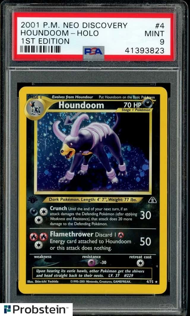 2001 POKEMON NEO DISCOVERY #4 HOUNDOOM HOLO 1ST EDITION PSA 9 MINT