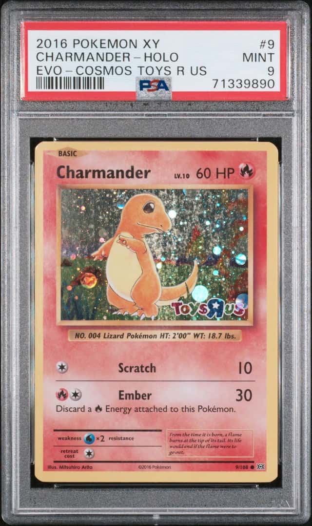 CHARMANDER 2016 POKEMON XY EVOLUTIONS 9/108 COSMOS HOLO TOYS R US PSA 9 Q3963-5