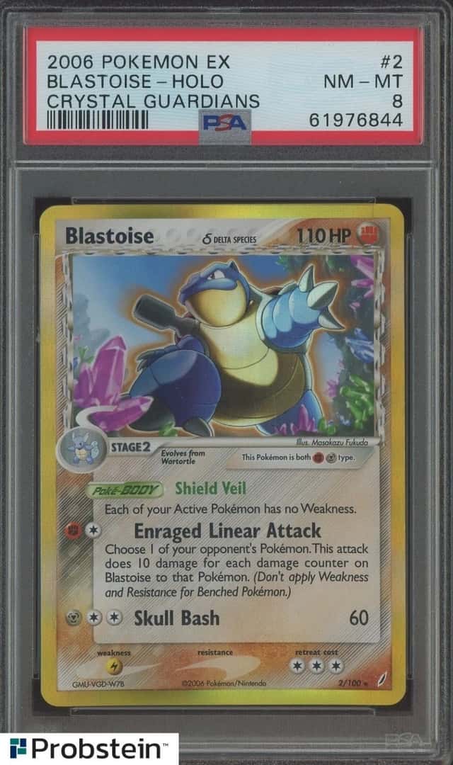 2006 Pokemon EX Crystal Guardians #2 Blastoise Holo PSA 8 NM-MT
