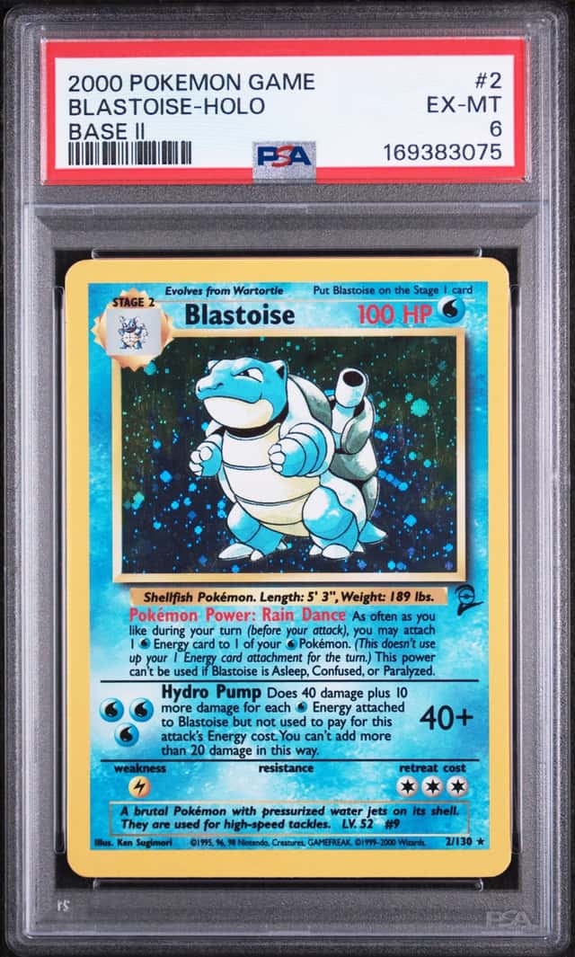 2000 Pokemon TCG Blastoise Base Set 2 Holo 2/130 PSA 6