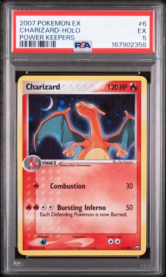 2007 POKEMON EX POWER KEEPERS #6 CHARIZARD-HOLO PSA 5