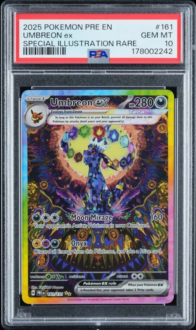 2025 POKEMON PRISMATIC EVOLUTIONS SPECIAL ILLUSTRATION RARE UMBREON EX PSA 10