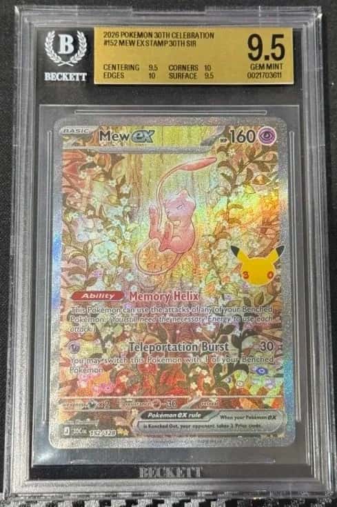 2026 POKEMON 30TH CELEBRATION MEW EX SPECIAL ILLUSTRATION RARE #152/128 BGS 9.5