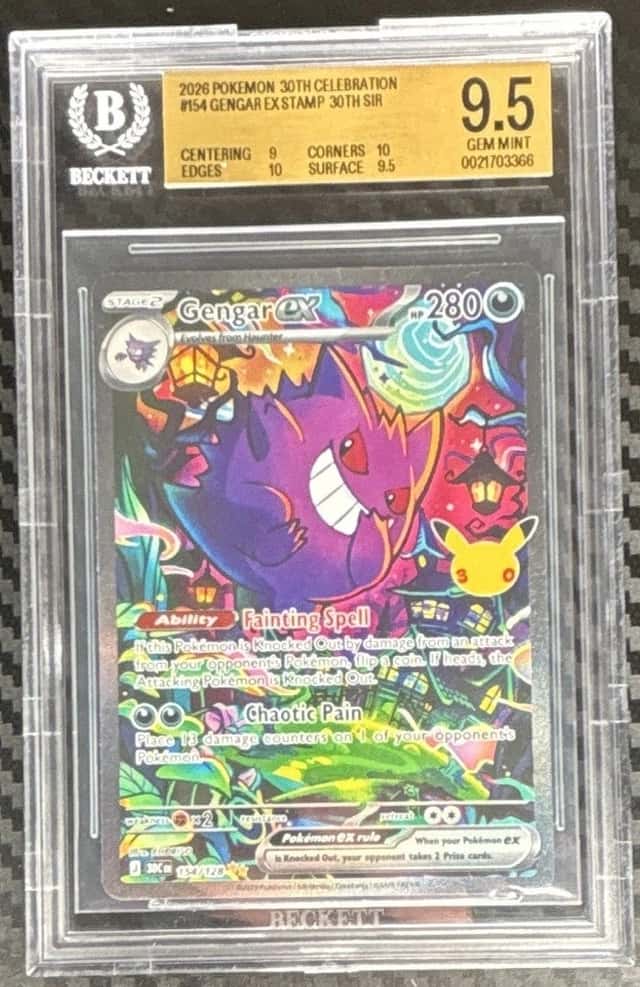 2026 Pokemon 30th Celebration #154 Gengar EX Stamp 30th SIR