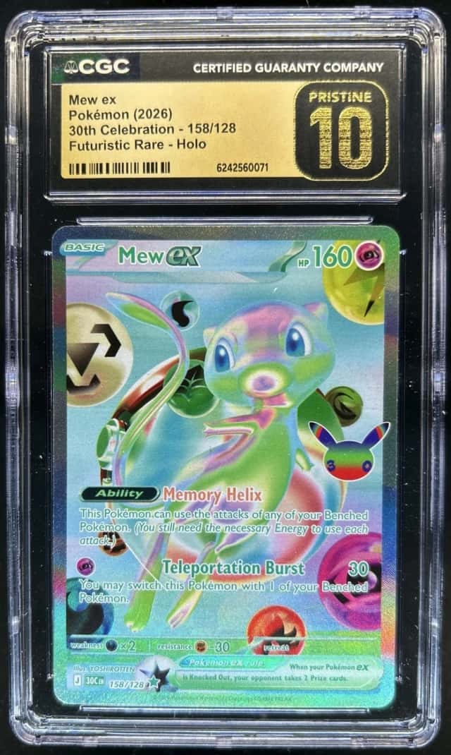 2026 Pokemon 30th Celebration Mew ex Futuristic Rare Holo #158/128 CGC 10