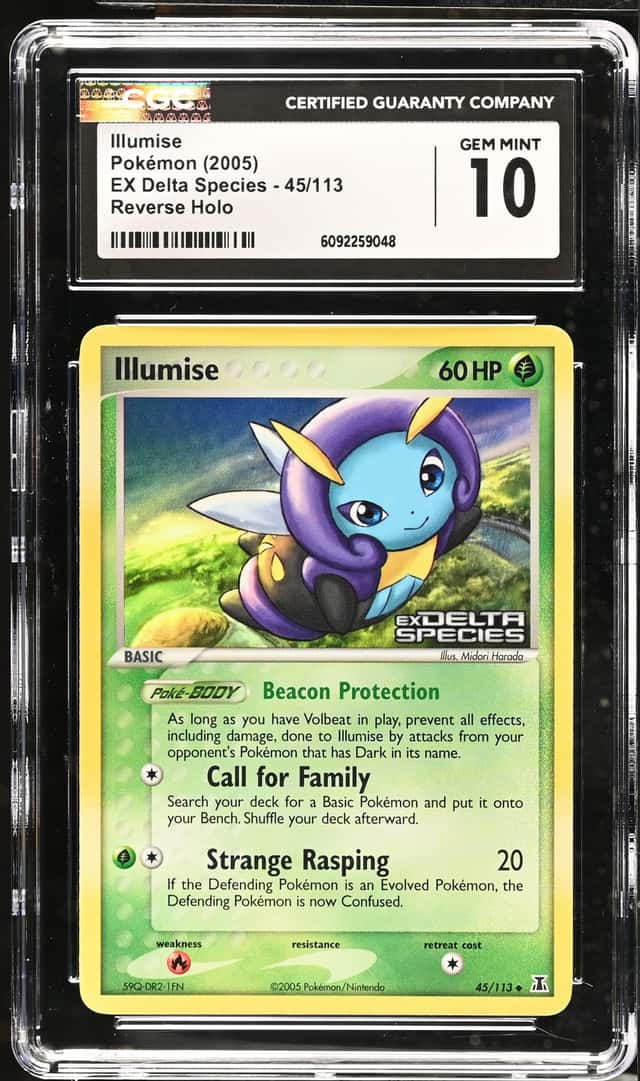 Nintendo Pokemon TCG EX Delta Species Illumise 45/113 Reverse Holo CGC 10