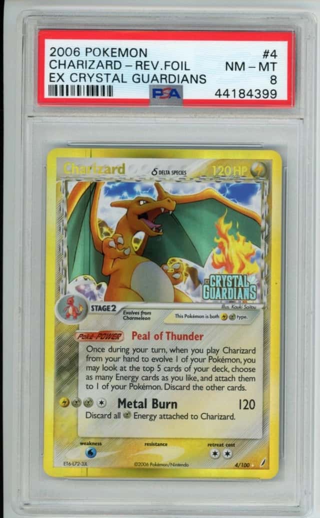 2006 POKEMON EX CRYSTAL GUARDIANS #4 CHARIZARD-REV.FOIL CRYSTAL GUARDIANS PSA 8