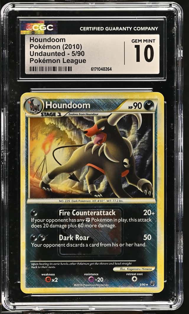 CROSS GRADE Houndoom 5/90 Undaunted League Reverse Holo CGC 10  Pokemon