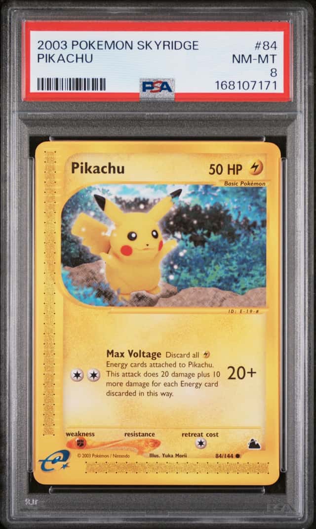 2003 POKEMON SKYRIDGE #84 PIKACHU PSA 8