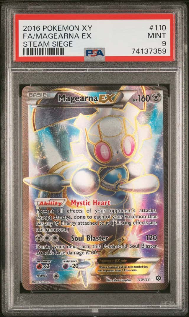 Pokemon TCG PSA 9 Magearna EX 110/114 XY Steam Siege Full Art Holo EN 2016 