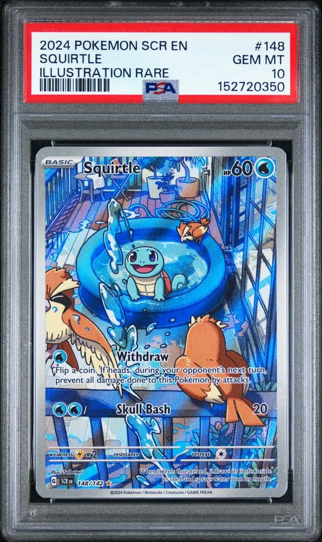 Pokémon Squirtle TCG Stellar Crown Illustration Rare 148/142 Sv07 PSA 10