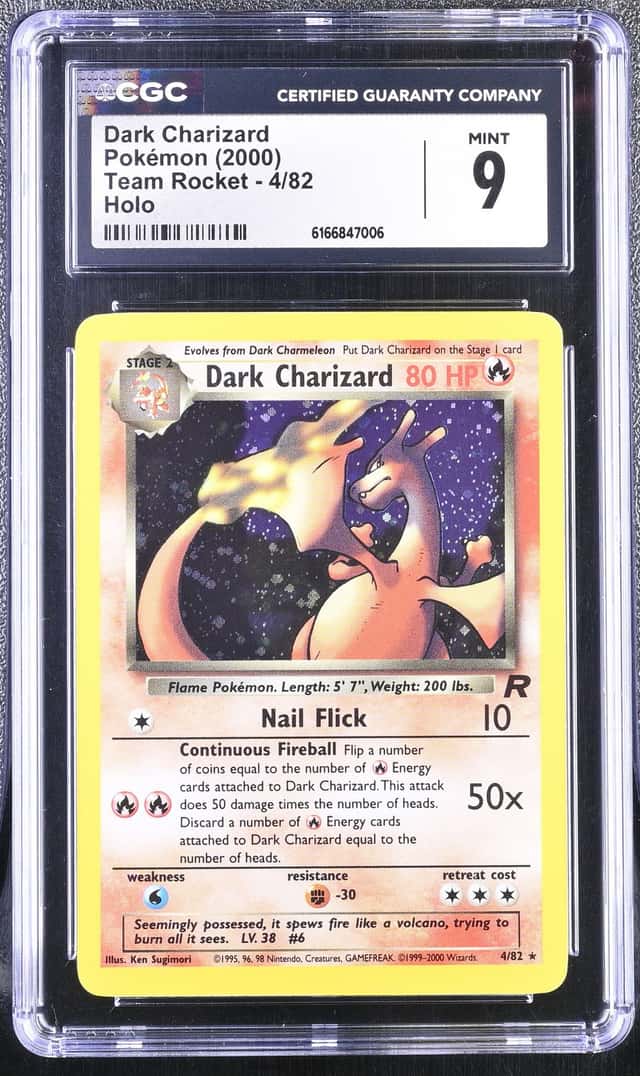 Pokemon 2000 Dark Charizard 4/82 Holo Rare Team Rocket CGC 9