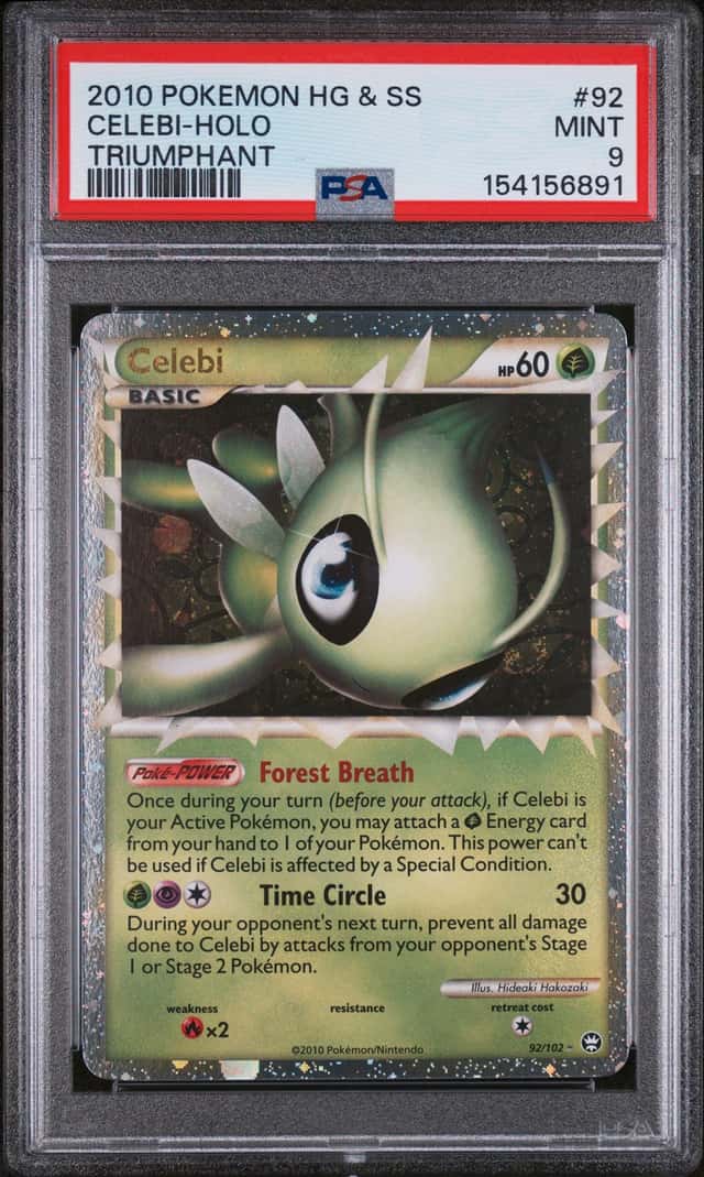 Pokemon Celebi Prime Holo Triumphant 92 PSA 9 Mint
