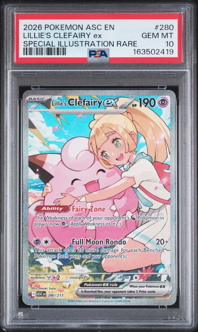LILLIE'S CLEFIARY EX 2026 POKEMON ASC EN SPECIAL ILLUSTRATION RARE #280 PSA 10