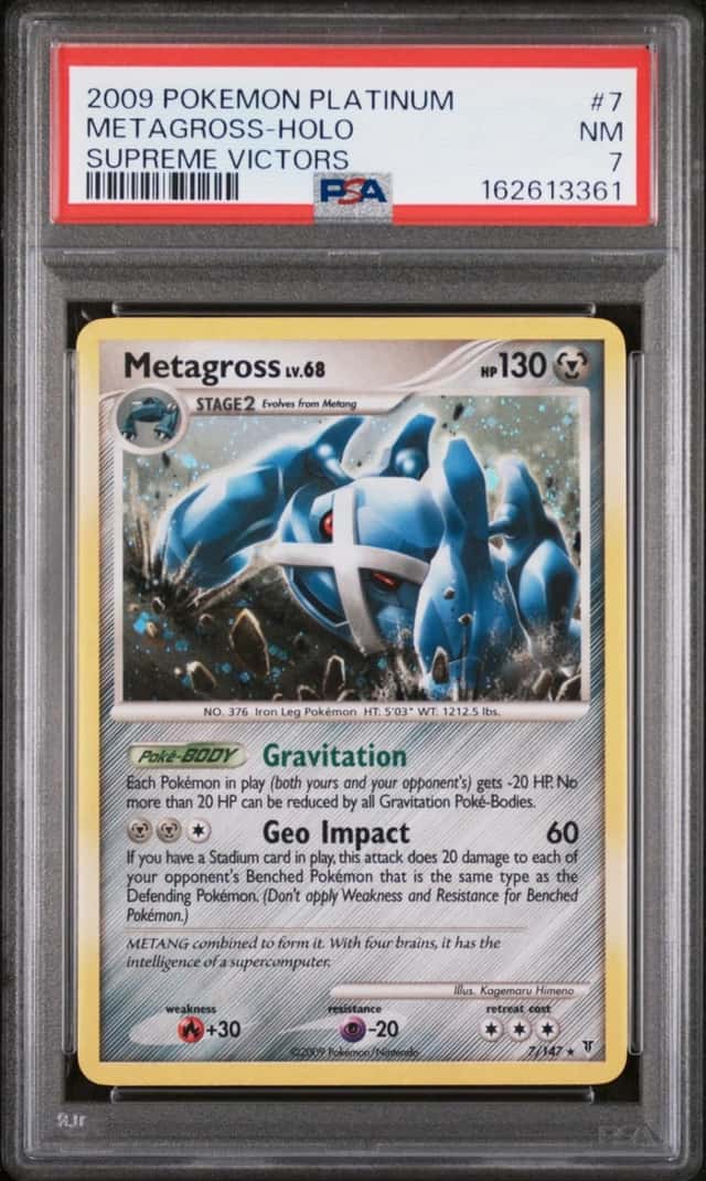 2009 POKEMON PLATINUM SUPREME VICTORS #7 METAGROSS-HOLO PSA 7