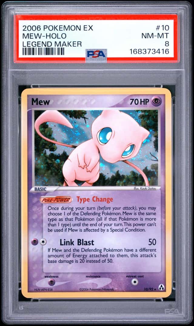 2006 POKEMON EX LEGEND MAKER #10 MEW-HOLO PSA 8
