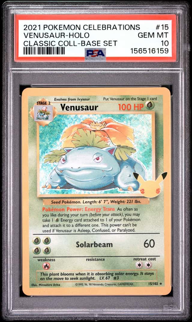 2021 POKEMON CELEBRATIONS CLASSIC COLLECTION #15 VENUSAUR-HOLO PSA 10