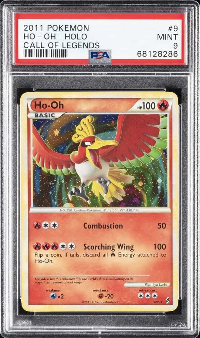 2011 POKEMON CALL OF LEGENDS #9 HO-OH-HOLO PSA 9